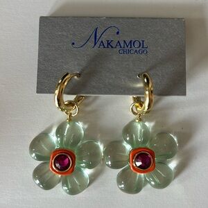 Brand New Gummy Flower Hoop Earrings